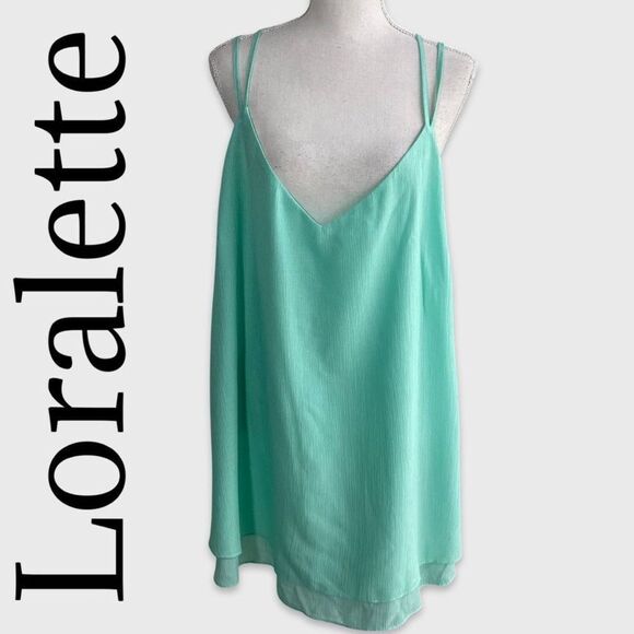 LORALETTE Plus size Double Layer Strappy Tank, Mint Green, NWT, Size 22 - Picture 1 of 5